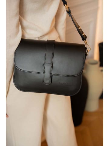 maison héritage PARIS Leder-Umhängetasche "Monica" in Schwarz - (B)23 x (H)14 x (T)7 cm