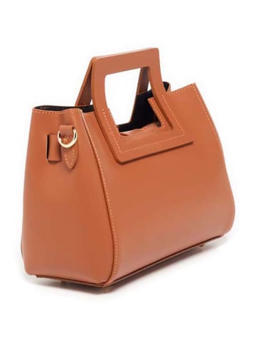 maison héritage PARIS Leder-Henkeltasche "Jini" in Hellbraun - (B)30 x (H)22 x (T)10 cm