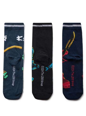LEGO 3er-Set: Socken in Bunt/ Dunkelblau