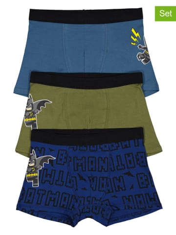 LEGO 3er-Set: Boxershorts in Dunkelblau/ Blau/ Khaki