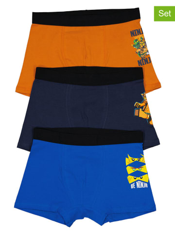 LEGO 3-delige set: boxershorts donkerblauw/blauw/oranje