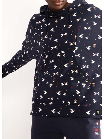 Blutsgeschwister Hoodie "Hoodymaniac" donkerblauw/wit