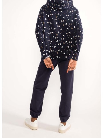 Blutsgeschwister Bluza "Hoodymaniac" w kolorze granatowo-białym
