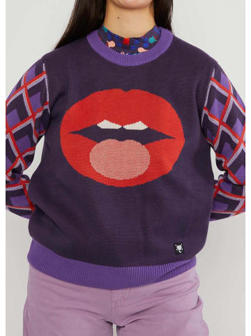 Blutsgeschwister Pullover "Cosy Storyteller" in Lila/ Rot