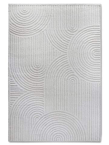 Elle Decoration Hochflor-Teppich "Chappe" in Weiß/ Creme