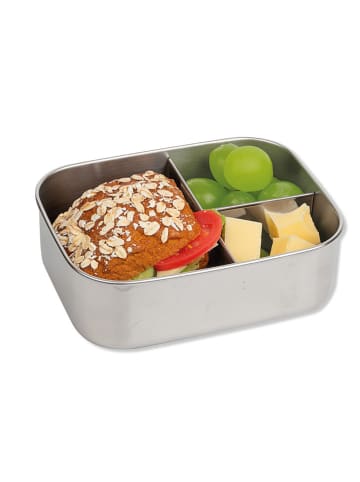 Lutz Mauder Edelstahl-Lunchbox "Schmetterling" in Silber/ Pink - (L)15,5 x (B)11,5 x (H)6 cm