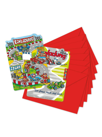 Lutz Mauder Einladungs-Set "Rennautos" in Rot
