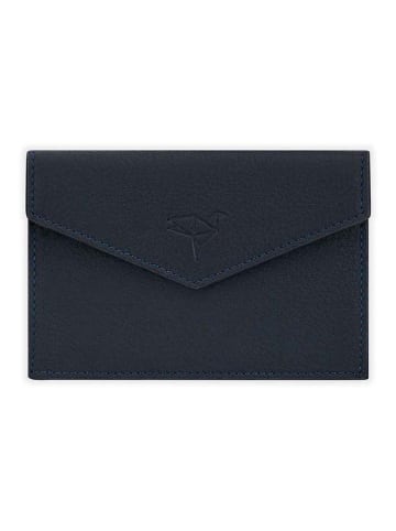 BAGmori Leder-Geldbörse in Dunkelblau/ Dunkelblau - (B)9 x (H)13 x (T)1 cm