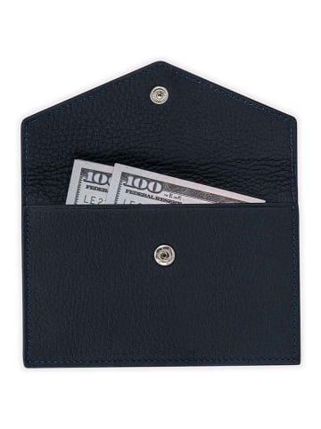 BAGmori Leder-Geldbörse in Dunkelblau/ Dunkelblau - (B)9 x (H)13 x (T)1 cm
