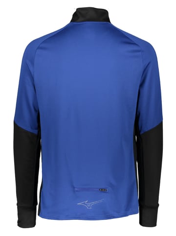Mizuno Hardloopshirt "Warmalite" blauw/zwart