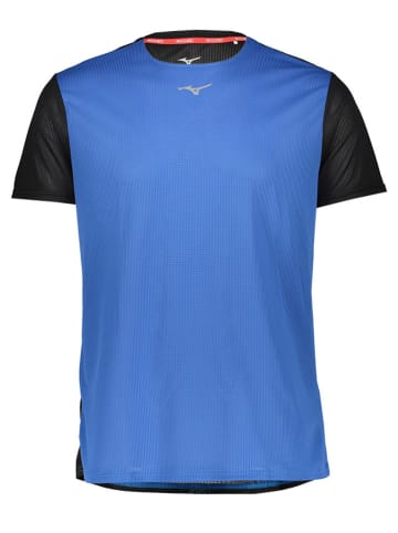 Mizuno Hardloopshirt "DryAeroFlow" blauw/zwart