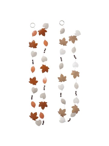 Boltze 2er-Set: Girlanden ''Autumn'' in Weiß/ Beige/ Hellbraun - (L)180 cm