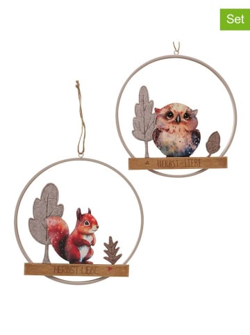 Boltze 2er-Set: Dekohänger ''Daxi'' in Bunt - (L)28,5 x (H)30,5 cm