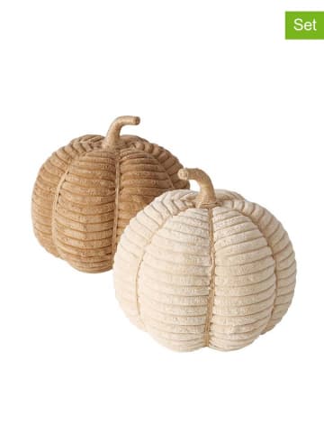 Boltze 2er-Set: Dekoaufsteller "Cordy" in Hellbraun/ Beige - (H)19 cm