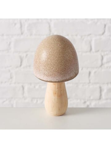 Boltze 2er-Set: Dekoaufsteller "Fazy" in Beige - (H)14 cm