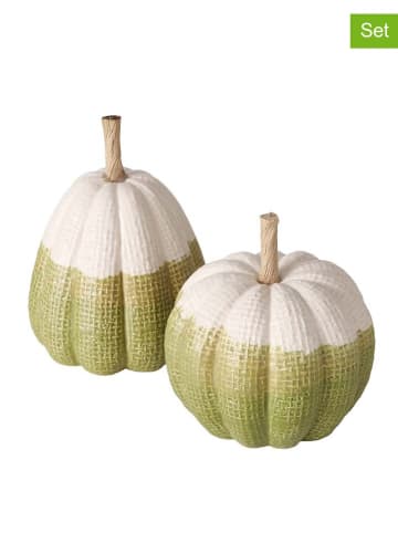 Boltze 2er-Set: Dekoaufsteller "Gusty" in Grün - (H)14 cm
