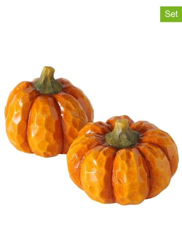 Boltze 2er-Set: Dekoaufsteller "Irys" in Orange - (H)11 cm