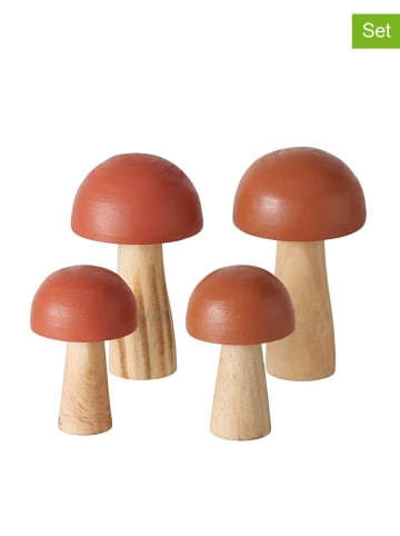 Boltze 2-delige set: decoratieve objecten "Picus" lichtbruin/rood