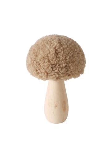 Boltze 2-delige set: decoratieve objecten "Plushy" lichtbruin/wit - (H)12 cm
