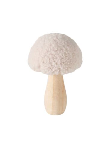 Boltze 2-delige set: decoratieve objecten "Plushy" lichtbruin/wit - (H)12 cm