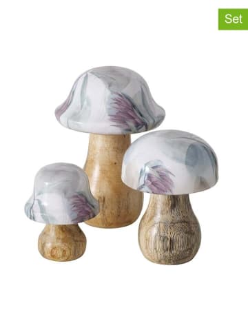Boltze 3-delige set: decoratieve objecten "Protea" bruin/meerkleurig