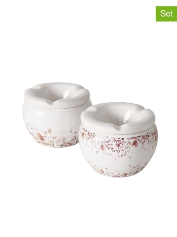 Boltze 2er-Set: Aschenbecher ''Bernda'' in Weiß/ Rosa - (H)8 cm