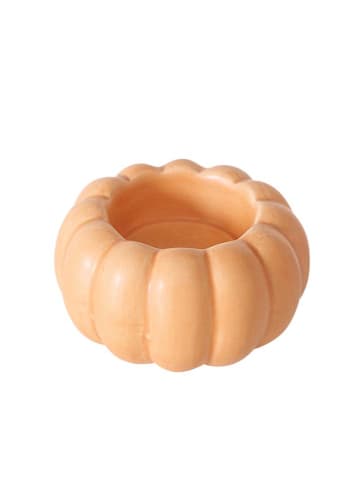 Boltze 2-delige set: theelichthouders "Pumpky" wit/oranje - (H)4 x Ø 8 cm