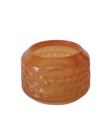 Boltze 5-delige set: theelichthouders "Vadina" oranje/beige/grijs - (H)6 x Ø 8 cm