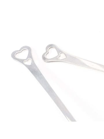 Boltze 2-delige set: roestvrijstalen theezeven "Hart" - (L)14,3 cm