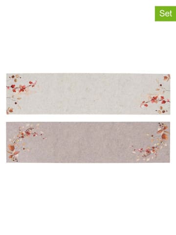 Boltze 2er-Set: Tischläufer ''Bernada'' in Creme/ Beige - (L)120 x (B)30 cm