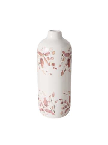 Boltze 2-delige set: vazen "Bernada" crème/roze - (H)18,5 x Ø 7 cm