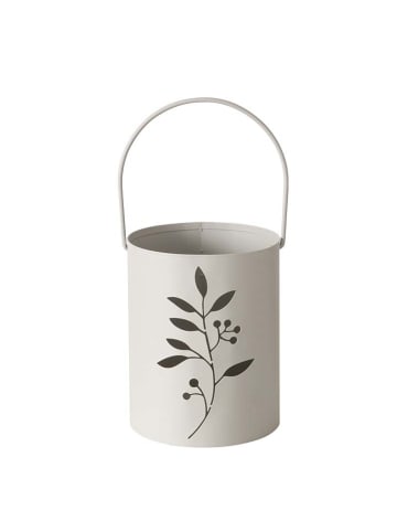 Boltze 2-delige set: windlichten "Leavi" wit