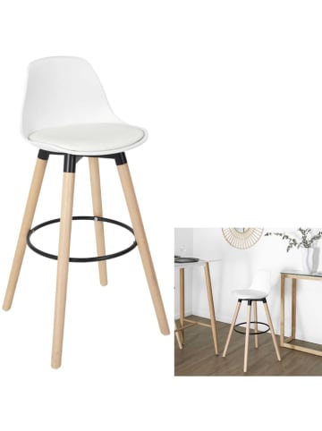 Ethnical Life Barhocker in Weiß - (B)37 x (H)91 x (T)41 cm