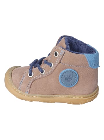 PEPINO Leder-Lauflernschuhe "Georgie" in Beige/ Blau