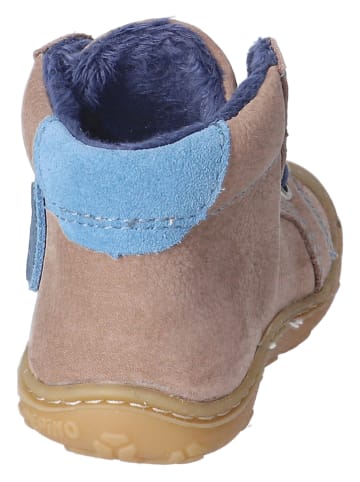 PEPINO Leder-Lauflernschuhe "Georgie" in Beige/ Blau