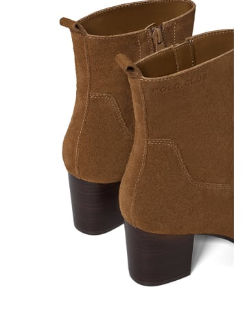 Polo Club Leder-Stiefeletten in Hellbraun