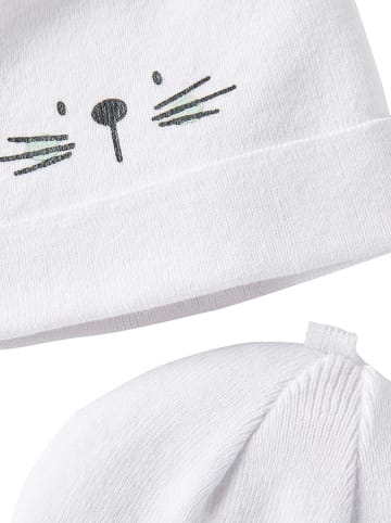 vertbaudet 2er-Set: Neugeborenen-Beanies in Weiß