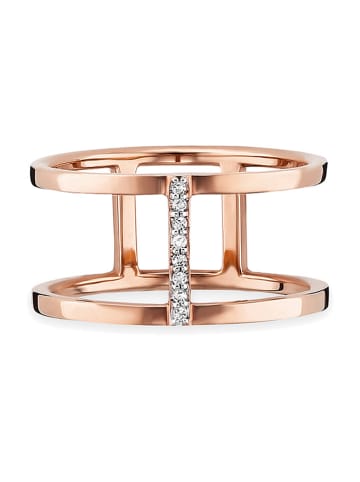 caï Rosévergold. Ring mit Edelsteinen