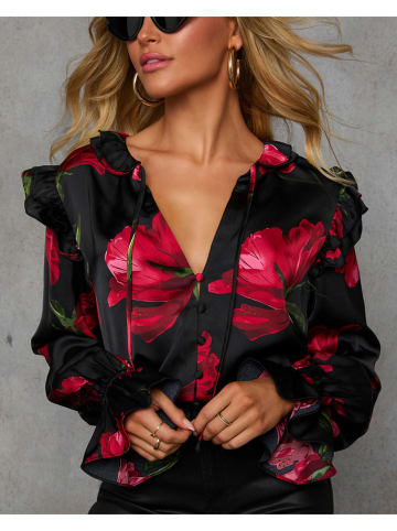LA Angels Bluse in Schwarz/ Rot