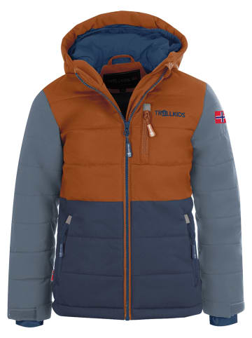 Trollkids Ski-/ Snowboardjacke "Hemsedal" in Dunkelblau/ Hellbraun