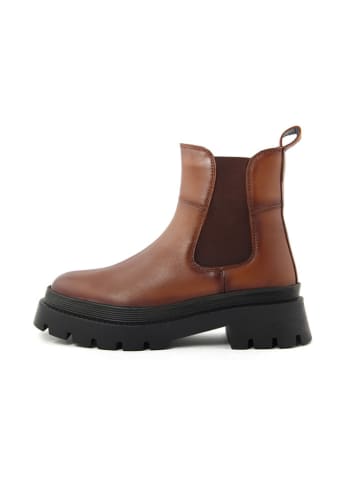 Studio 88 Leder-Chelsea-Boots in Hellbraun