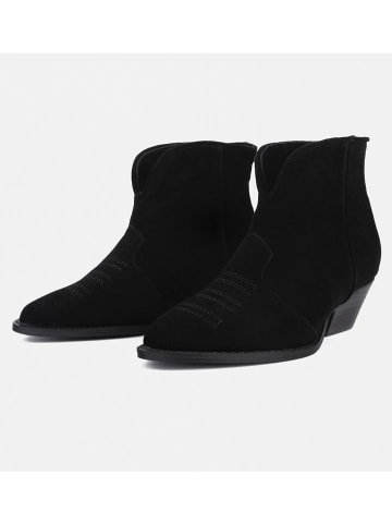 loft37 Leder-Ankle-Boots in Schwarz