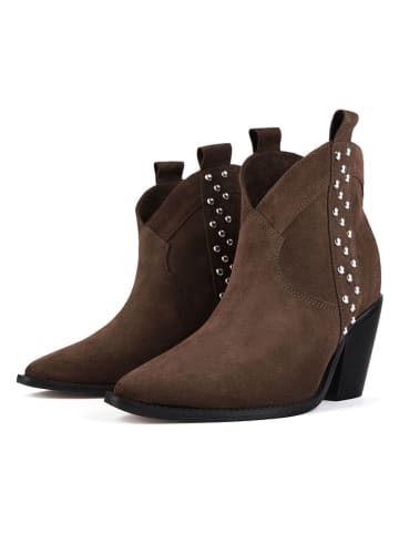 loft37 Leder-Stiefeletten in Braun