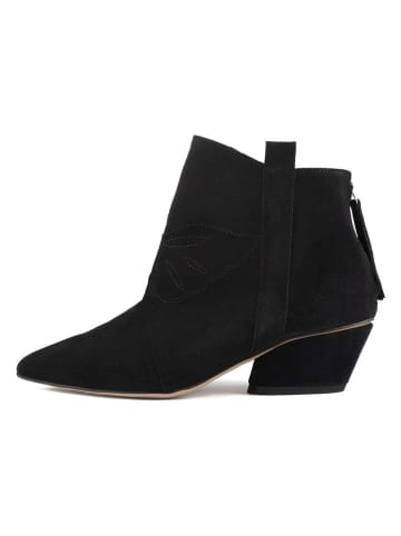 loft37 Leder-Ankle-Boots in Schwarz