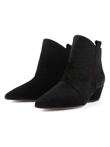loft37 Leder-Ankle-Boots in Schwarz