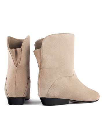 loft37 Leder-Boots in Beige