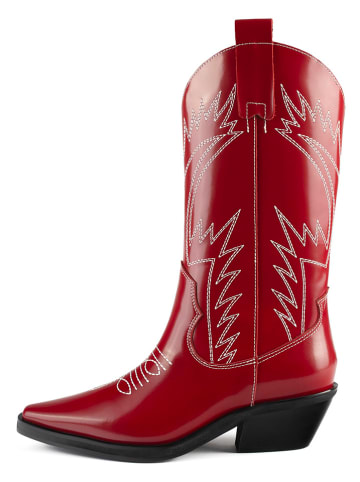 loft37 Leder-Cowboy-Boots "Holly Leaves" in Rot