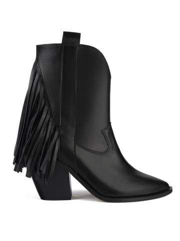 loft37 Leder-Cowboy-Boots "Let Me Be Free" in Schwarz