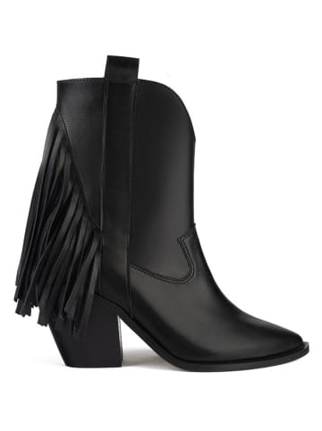 loft37 Leder-Stiefeletten in Schwarz