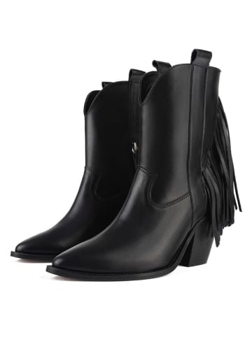 loft37 Leder-Cowboy-Boots "Let Me Be Free" in Schwarz